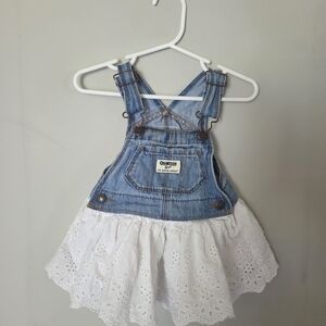 OshKosh B'gosh Denim and White Eyelet Skirtall